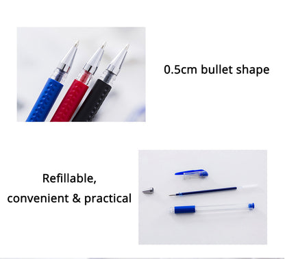 Gel pens Set Black Blue Red Refill Gel Pen Bullet Tip 0.5mm School & office Supplies Stationery kawaii accessories stationery