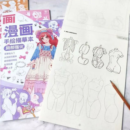 Comics Girl Boy Comics Hand Drawn Tutorial Book Novice Zero Basic Learning Line Draft Practice Book Studying Art Tracing Sketch