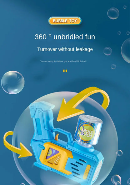 Children Bubble Gun Toy Astronaut Fully Automatic Bubble Machine Bubbles Gun Outdoor Game Fantasy Toy for Boys Girls Gifts