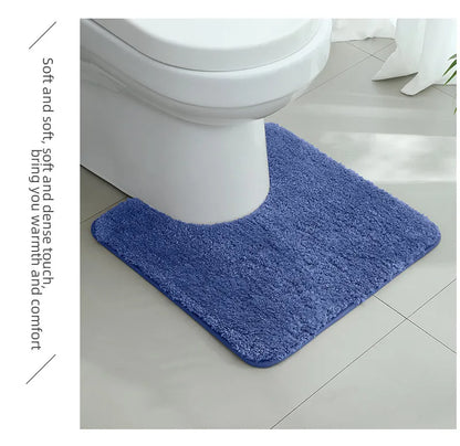 A small bathroom mat, non-slip, absorbent mat, thick U-shaped, simple solid color floor mat, toilet mat