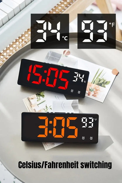 Digital Alarm Clock Travel Clock with Temperature Table Clock Large Display for Bedroom Office Kitchen Home Decoration