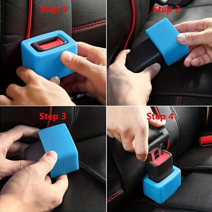 Car Seatbelt Silicone Buckle Protective Cover Locking Upright Device Card Slot Bracket Guard Seat Belt Holder Car Accessories