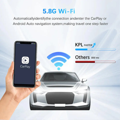 NEW 2in1 Wireless CarPlay AI Mini Android Auto Box Plug&Play Automatic Connection Compatible with 99% of Cars For Car Radio