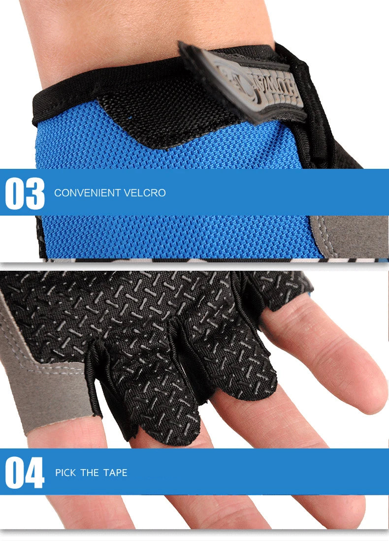 Breathable Anti-Slip Half Finger Gloves for Fitness Cycling Summer Gym Cycling Gloves for Men And Women Bicycle Riding Fishing