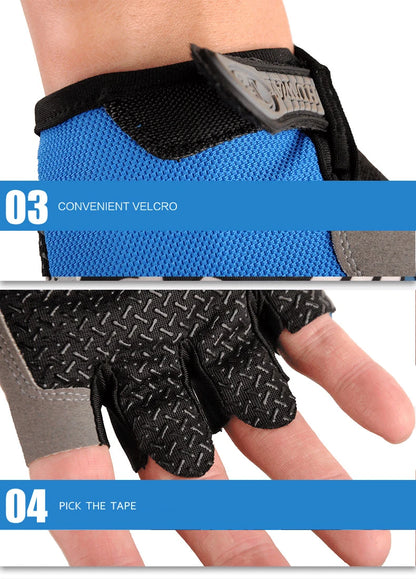 Breathable Anti-Slip Half Finger Gloves for Fitness Cycling Summer Gym Cycling Gloves for Men And Women Bicycle Riding Fishing