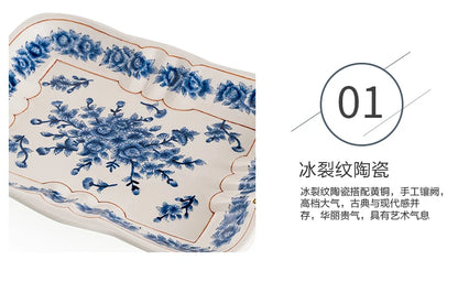 Kitchen Unique Plate Organizer Modern Design Aesthetic Plates Art Fashionable Bandeja Decorativa Centro De Mesa Home Accessories