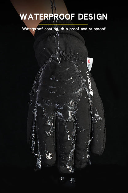 قفازات حرارية شتوية لركوب الدراجات والتزلج والرياضات الخارجية والجري والدراجات النارية وقفازات صوفية تعمل باللمس وقفازات دافئة غير قابلة للانزلاق بأصابع كاملة