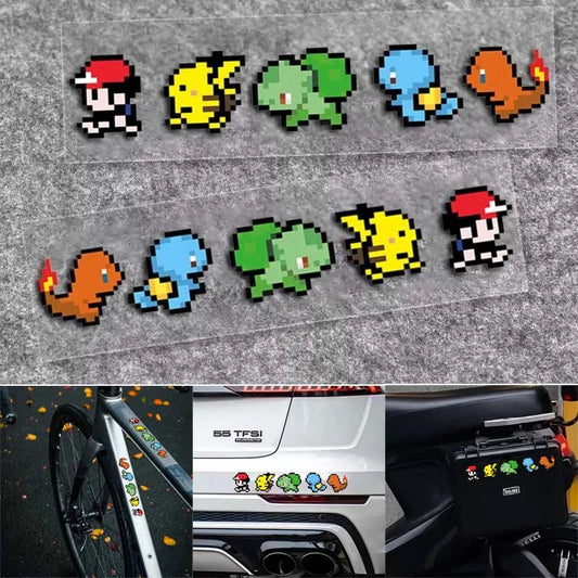 2pcs/Set Pokemon Charmander Reflective Car Stickers Collision Night Warning Reflective Sticker for Automobile Trunk Accessories