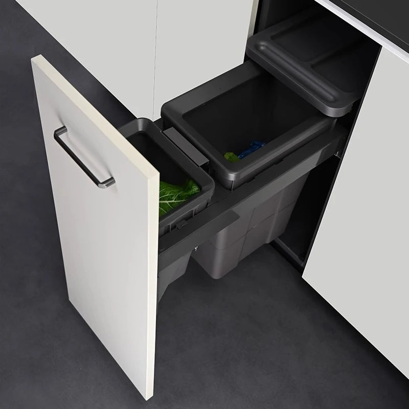 Kitchen Cabinet Embedded Trash Can Large Capacity Hidden Trash Can Classified Garbage Bin with Lid Kitchens Food Waste Disposal
