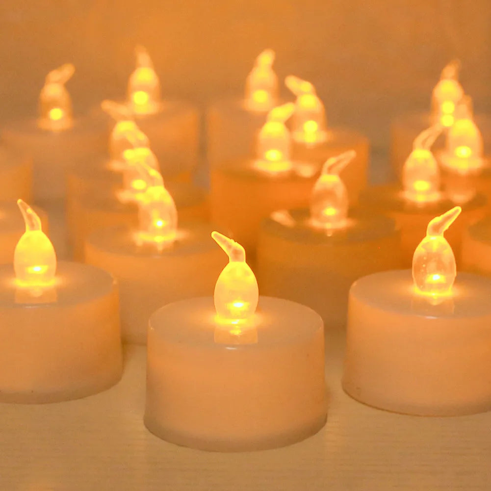 12/24Pcs Flameless LED Candle Battery Operated Flickering Candle For Home Christmas Party Wedding Decoration Tealight Candles