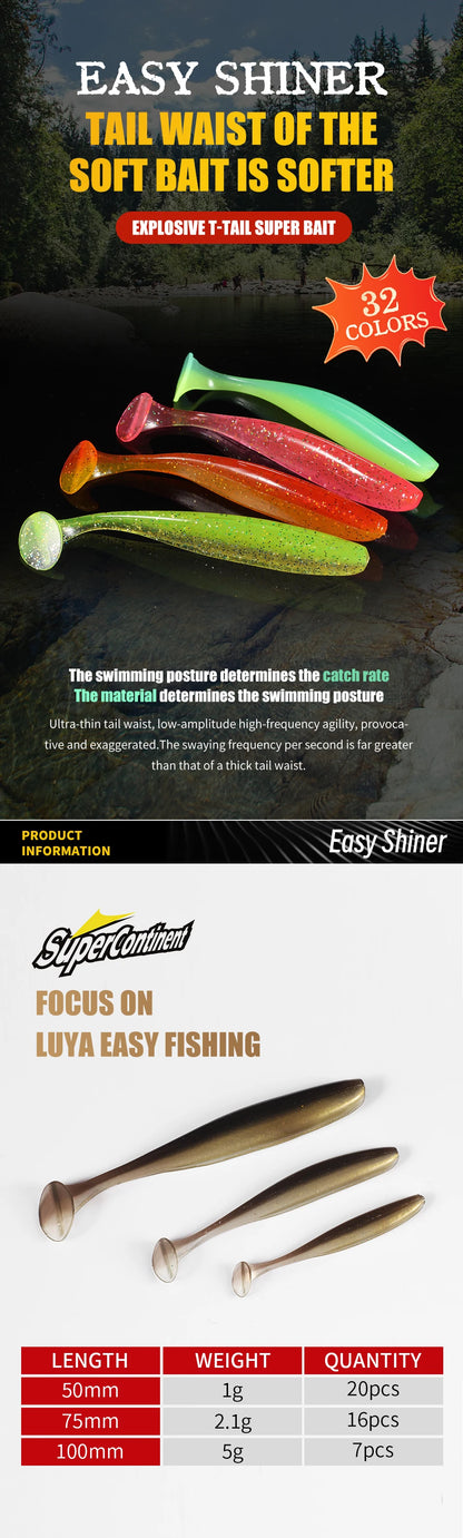 2021 Supercontinent shiner 50mm 75mm 100mm Fishing Lures soft Artificial Bait easy for hooking up big pike