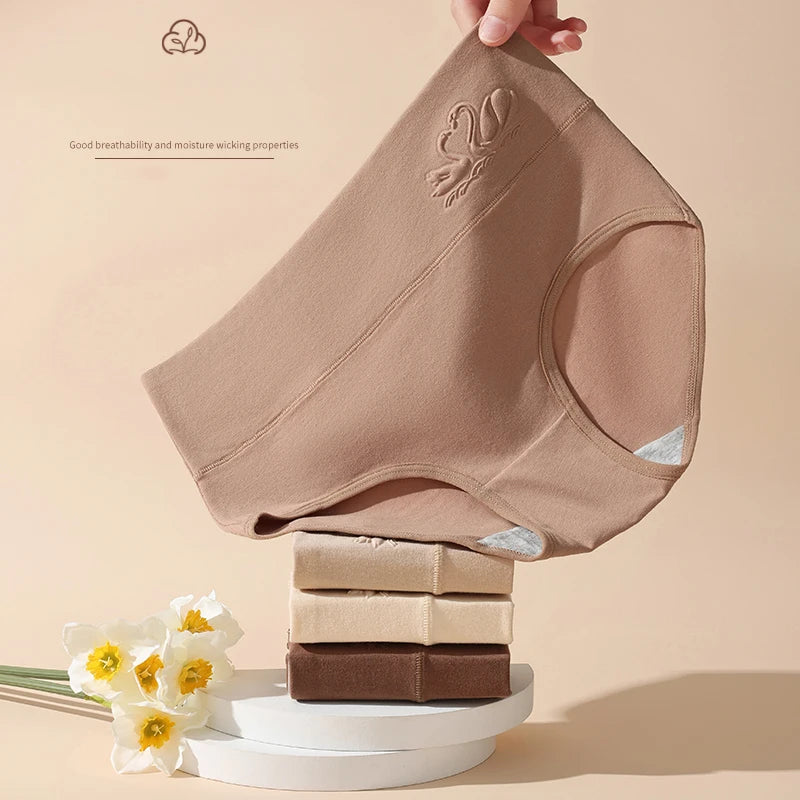 4PCS High Waist Women's Panties Body Shaper Underwear Breathable Cotton Underpants  Plus Size M-5XL Panty Slimming Female Briefs