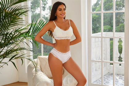 3/5PCS Lace Seamless Cotton Panties Ribbed Brazilian Pants Low Waist Women Panties Breathable Girls Underwear Plus Size Lingerie