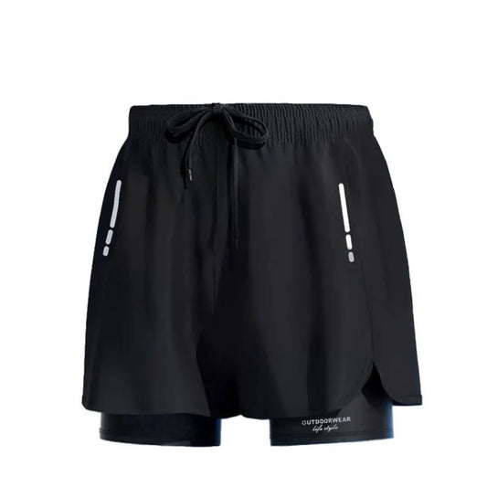 Men's Aloe Pants Athletic Shorts Two-Layer Swim Trunks: Quick-Drying, Stylish & Comfortably Fit for Beach, Pool & Hot Spring