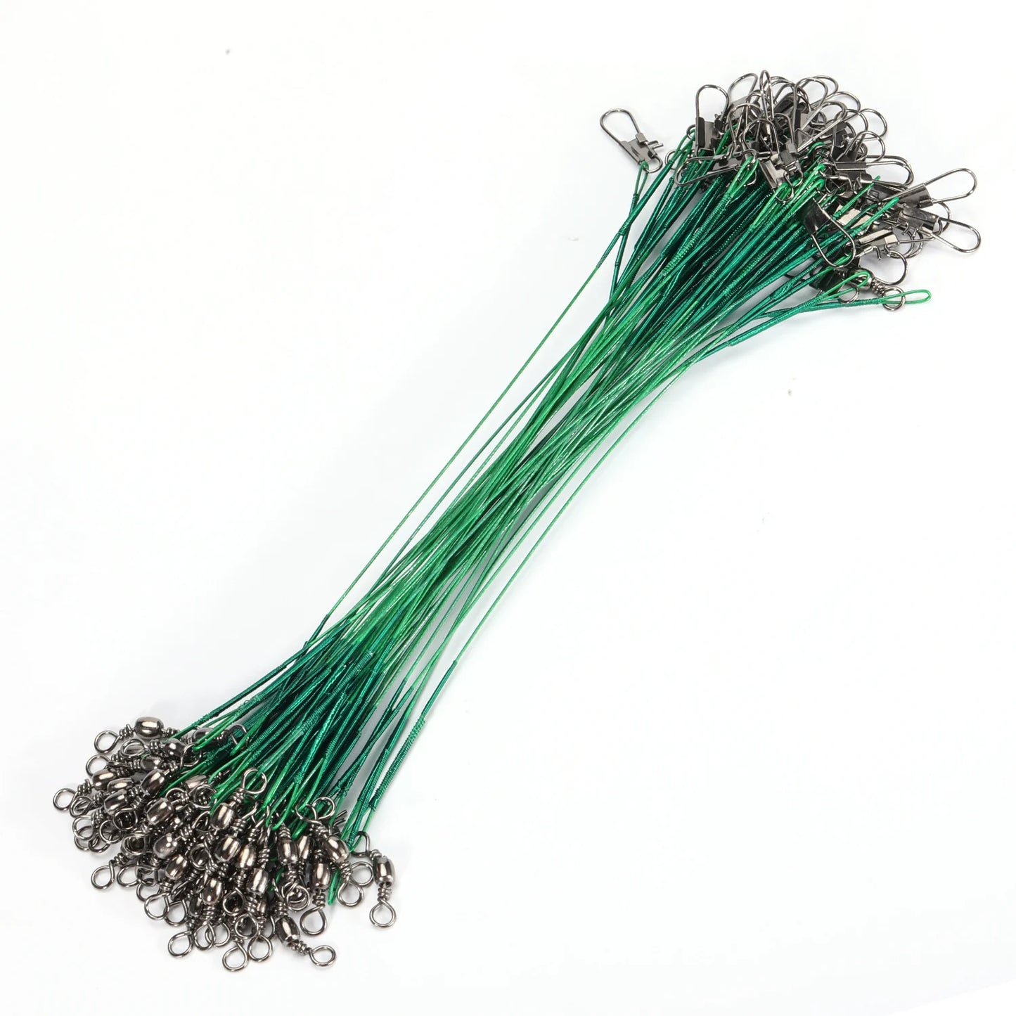 Sougayilang 20 قطعة من خط صيد الفولاذ المقاوم للعض مع سلك فولاذي مع ملحق صيد دوار سلك صيد أساسي 15-30 سم