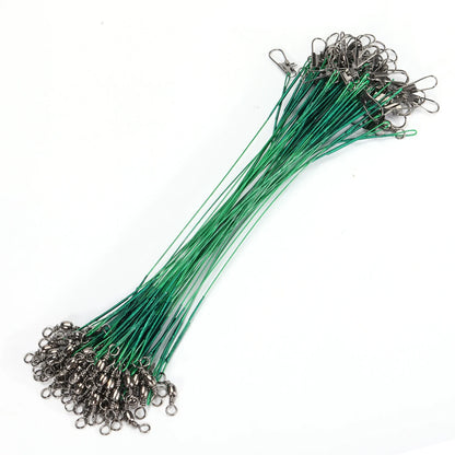 Sougayilang 20 قطعة من خط صيد الفولاذ المقاوم للعض مع سلك فولاذي مع ملحق صيد دوار سلك صيد أساسي 15-30 سم