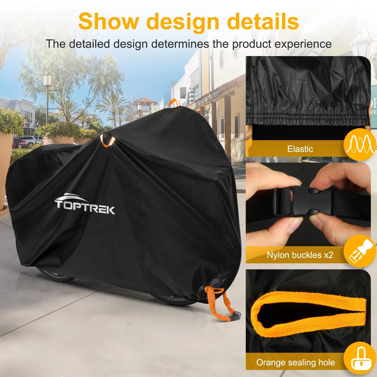 Toptrek Bike Cover Outdoor Storage Waterproof Anti-UV 210D Oxford High Quality Covers for Bicycles Rain Snow Dust Protective
