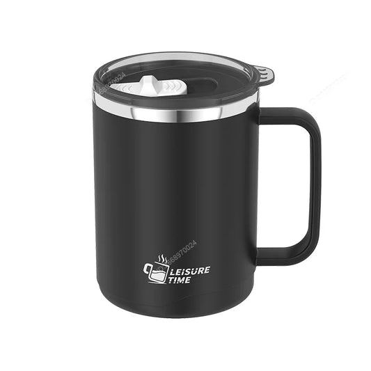304 Stainless Steel Double-Wall Insulated Creative Simple Travel Mug with Lid Ideal for Tea and Beverages Durable Stylish Design
