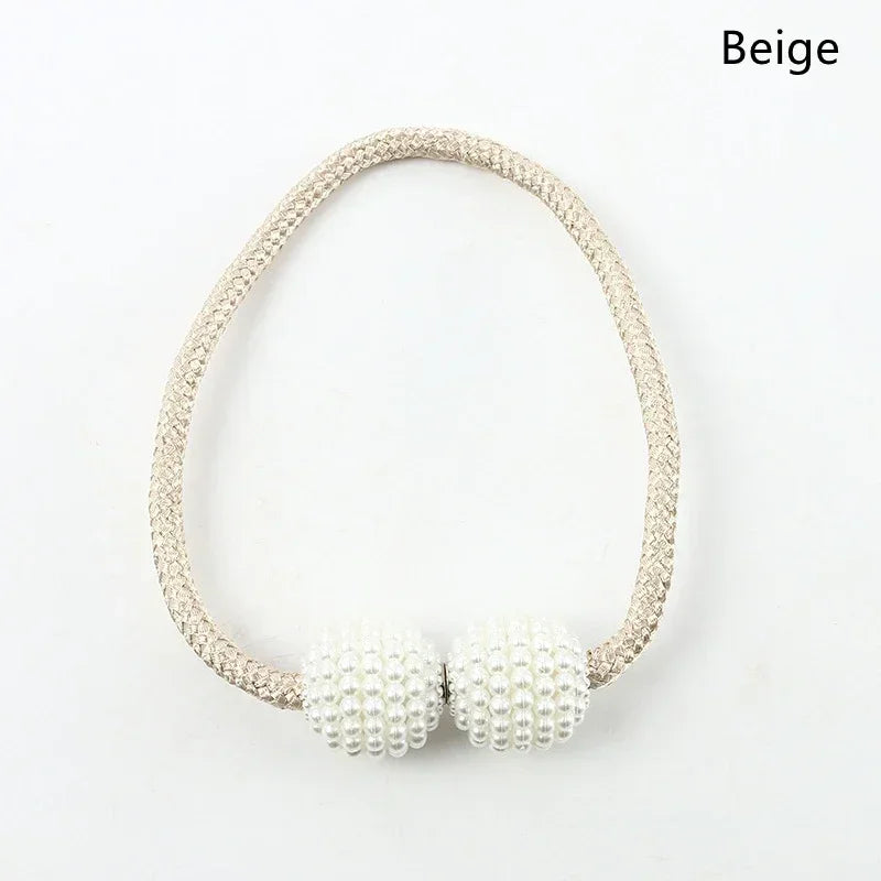 1pcs-2PCS New curtain buckle, curtain strap, pearl buckle design, no drilling installation, curtain tie rope