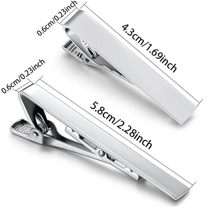 2 Pcs/set Metal Tie Clip Necktie Accessories Fashion Style for Men Daily Business Wedding Practical Clasp Tie Pin Collar Clip