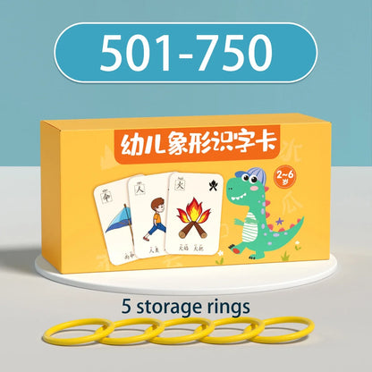 Characters Picture Enlightenment Double Literacy Card Children's Kindergarten Chinese Pinyin Card Hanzi Learning Age