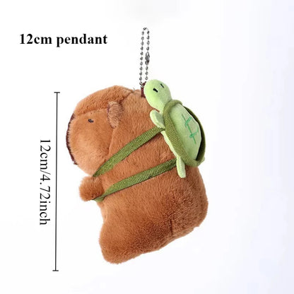 Capybara Plush Toy Pendant Capibara Plushie Keychain Kawaii Bag Key Ring Cute Dog Cat Dolls Car Decoration Christmas Gift