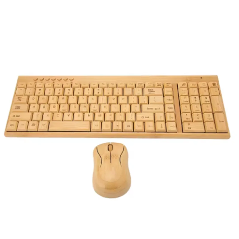 SOFT-Wireless Keyboard Mouse Bamboo Wood Computer Keyboard Bamboo Wireless Keyboard Andmouse
