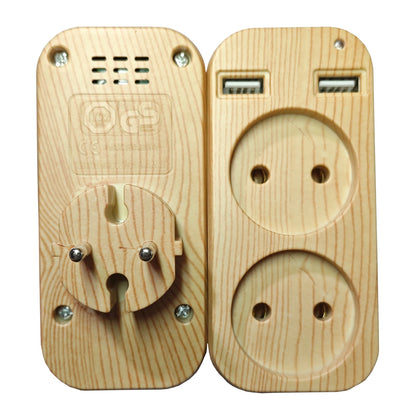 2023 EU Plug Power Strip Adapter Wall Double Socket Portable 2 USB Port for Mobile Phones 1200W 250V, for Smartphones Tablets