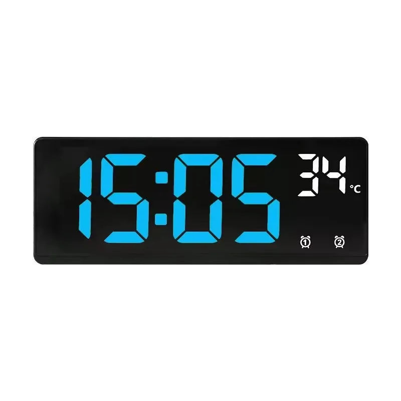 Voice Control Digital Alarm Clock Temperature Dual Alarm Snooze Desktop Table Clock Night Mode 12/24H LED Clock Watch Desk Clock