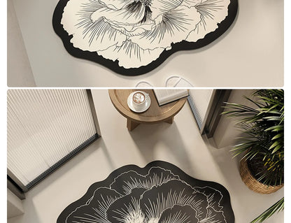 Bathroom Floor Mat Water-absorbing Non-slip Dirt-resistant Carpet Flower Diatom Mud Special-shaped Rug Door Home Decoration Mats