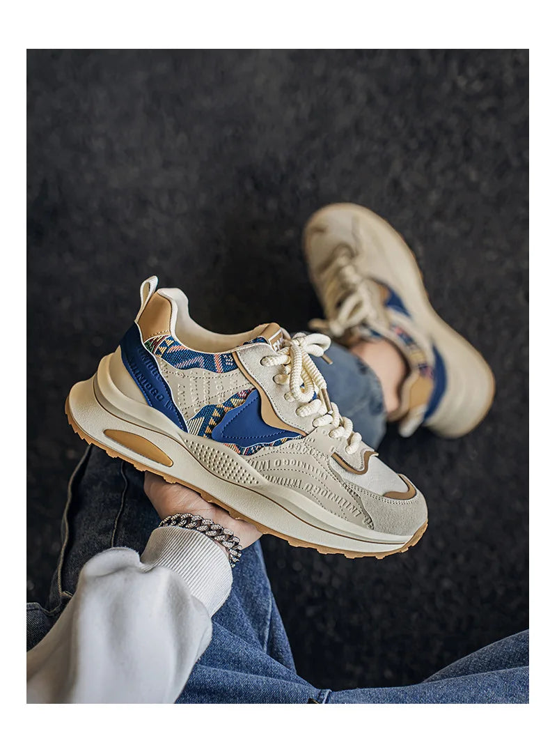 Men's Shoes 2025 Spring New Casual Versatile Comfortable Fashion Trend Niche Non-slip Wear-Resistant Retro Sneakers