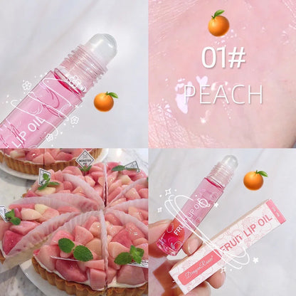 Hydrating Lip Oil Roller Gloss Moisturizing Nourishing Lip Balm Transparent Colorless Fruit Avocado Lip Care