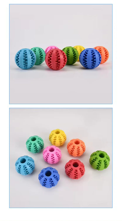 Dog Toy Ball, Nontoxic Bite Resistant Toy Ball for Pet Dogs Puppy Cat, Dog Pet Food Treat Feeder Chew Tooth Cleaning Ball