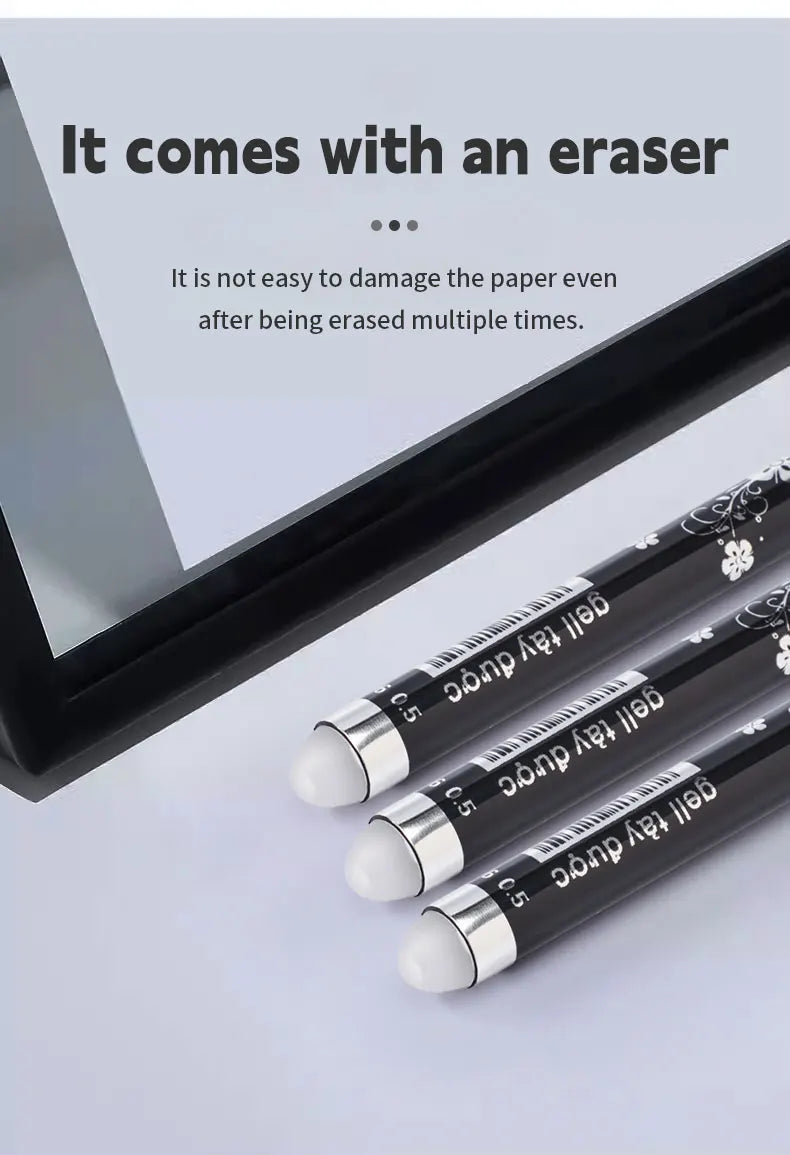26 Pcs/Set Kawaii Erasable Pens 0.5mm Gel Pen Waterproof Gel Ink Stationery School Writing supplies for Notebook Office Student