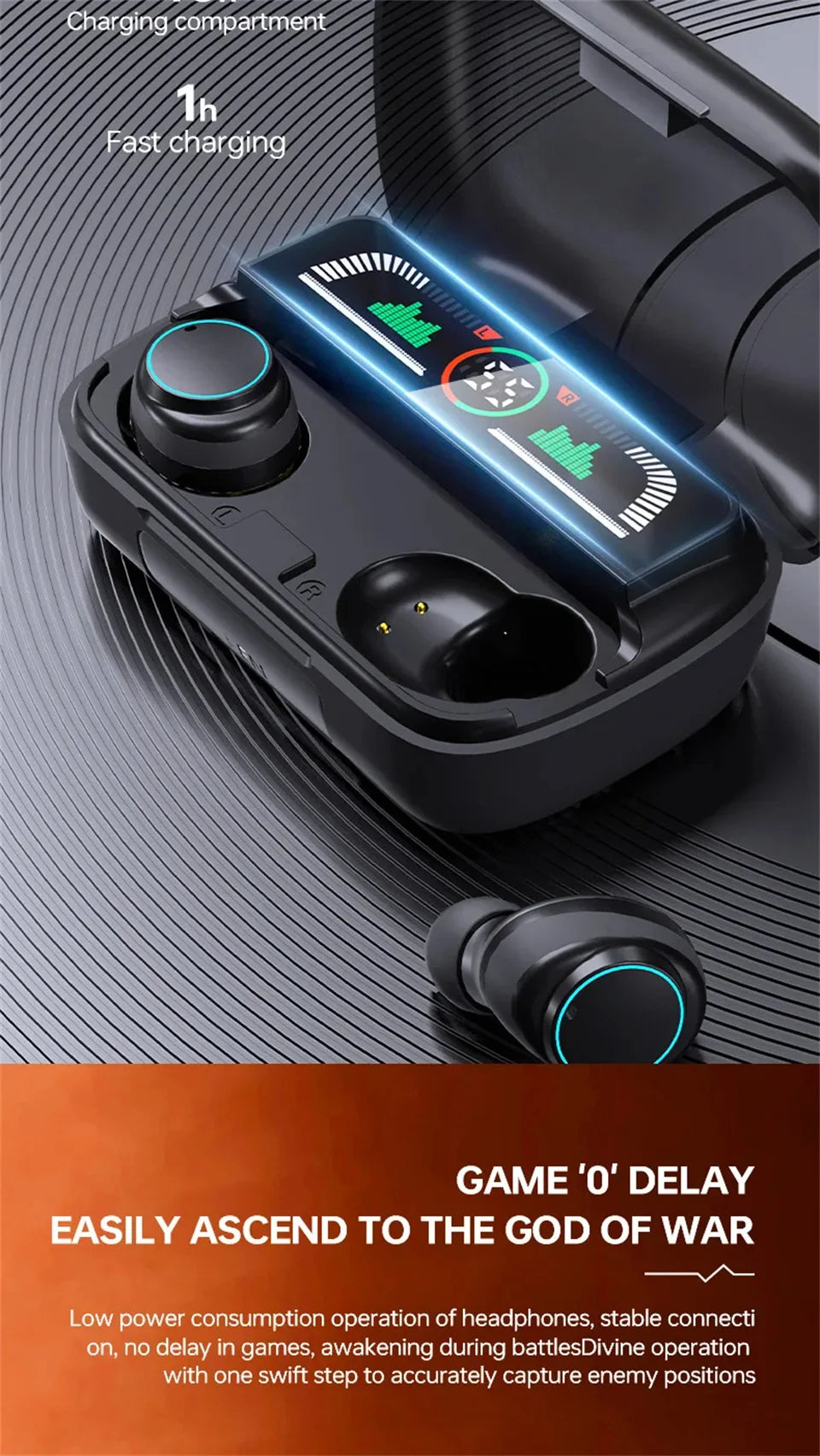 Wireless Bluetooth Headphones TWS Headsets With Mic Stereo Sport In-ear Earphone Touch Control Long Standby HD Call Earbuds Game