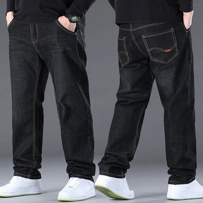 Men Light Luxury Elastic force loose Fit Pants Comfortable Soft Business Fashion ventilate Casual Denim Trousers Male Clothing