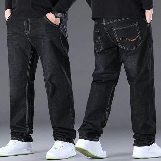 Men Light Luxury Elastic force loose Fit Pants Comfortable Soft Business Fashion ventilate Casual Denim Trousers Male Clothing