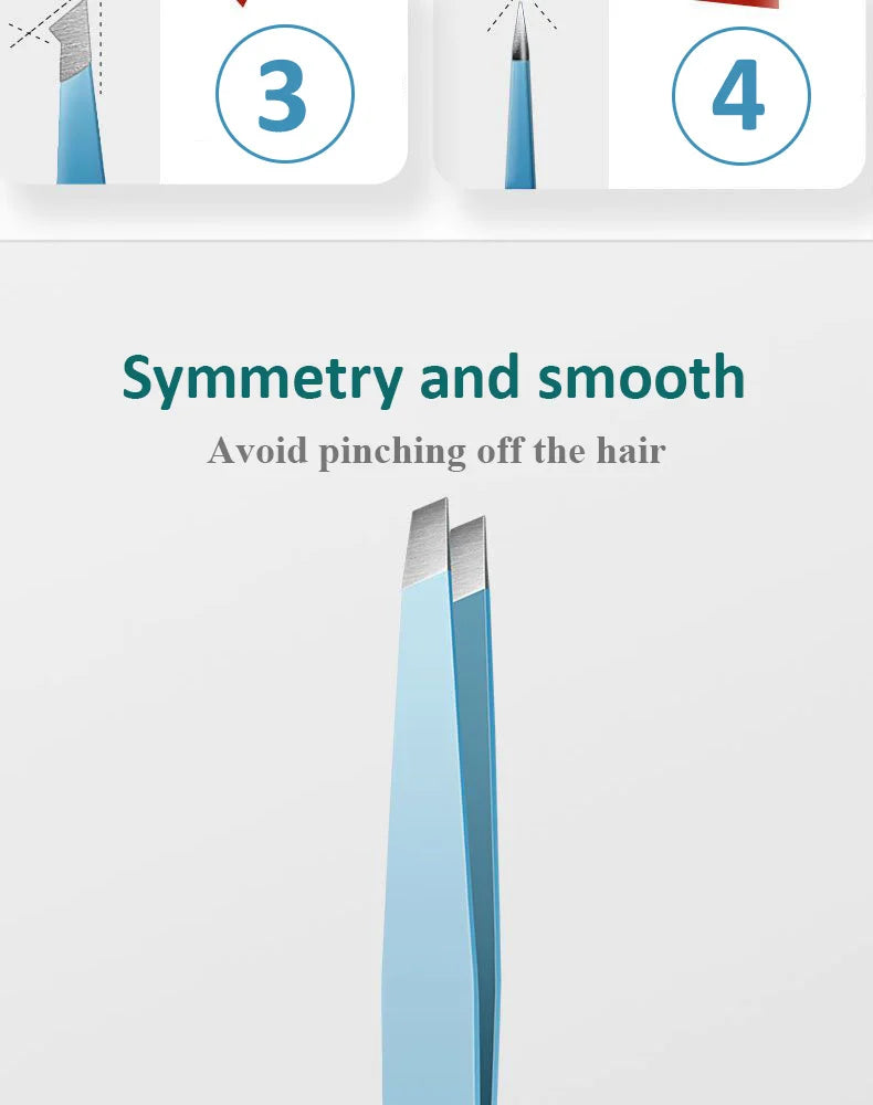 Eyebrow Tweezer Colorful Hair Beauty Fine Hairs Puller Stainless Steel Slanted Eye Brow Clips Removal Makeup Tools