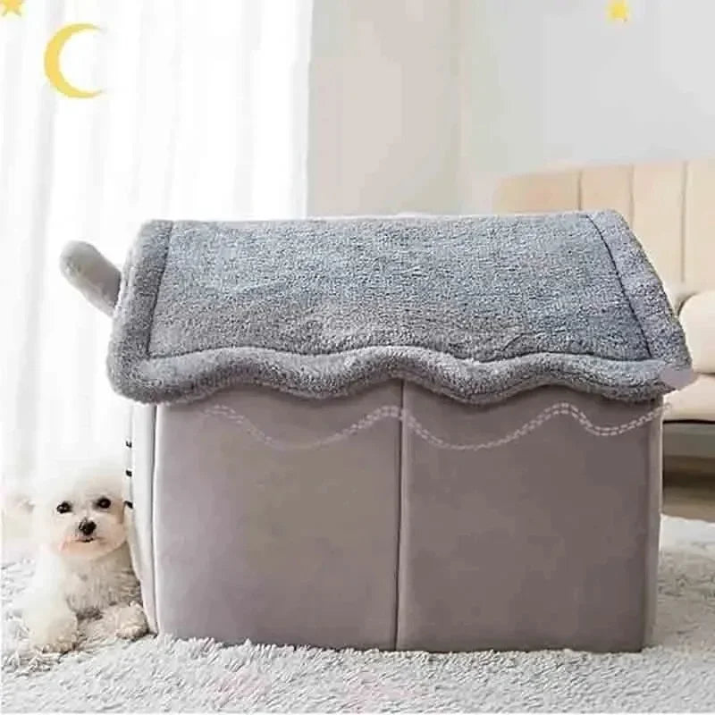 Indoor Warm Dog House Soft Pet Bed Tent House Dog Kennel Cat Bed Removable and Washable Cushion Suitable Four Season Universal
