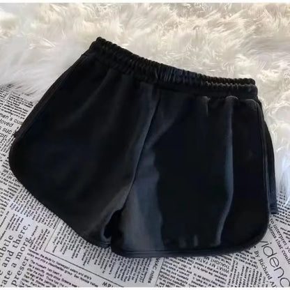 Women Casual Drawstring Sports Shorts Summer Thin High Waist Yoga A-line Shorts Loose Women Running Straight Trousers