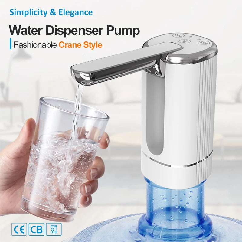 Foldable Water Bottle Pump Automatic Dispenser – Portable Electric Water Dispenser with Button Control for Home