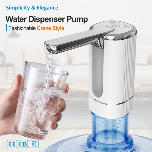 Foldable Water Bottle Pump Automatic Dispenser – Portable Electric Water Dispenser with Button Control for Home