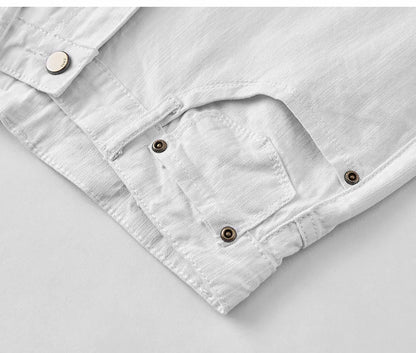 Men White Jeans Elasticity Straight Slim Fit Casual Soft Business Classic Brand Trousers Fashion Advanced Stretch Denim Pants