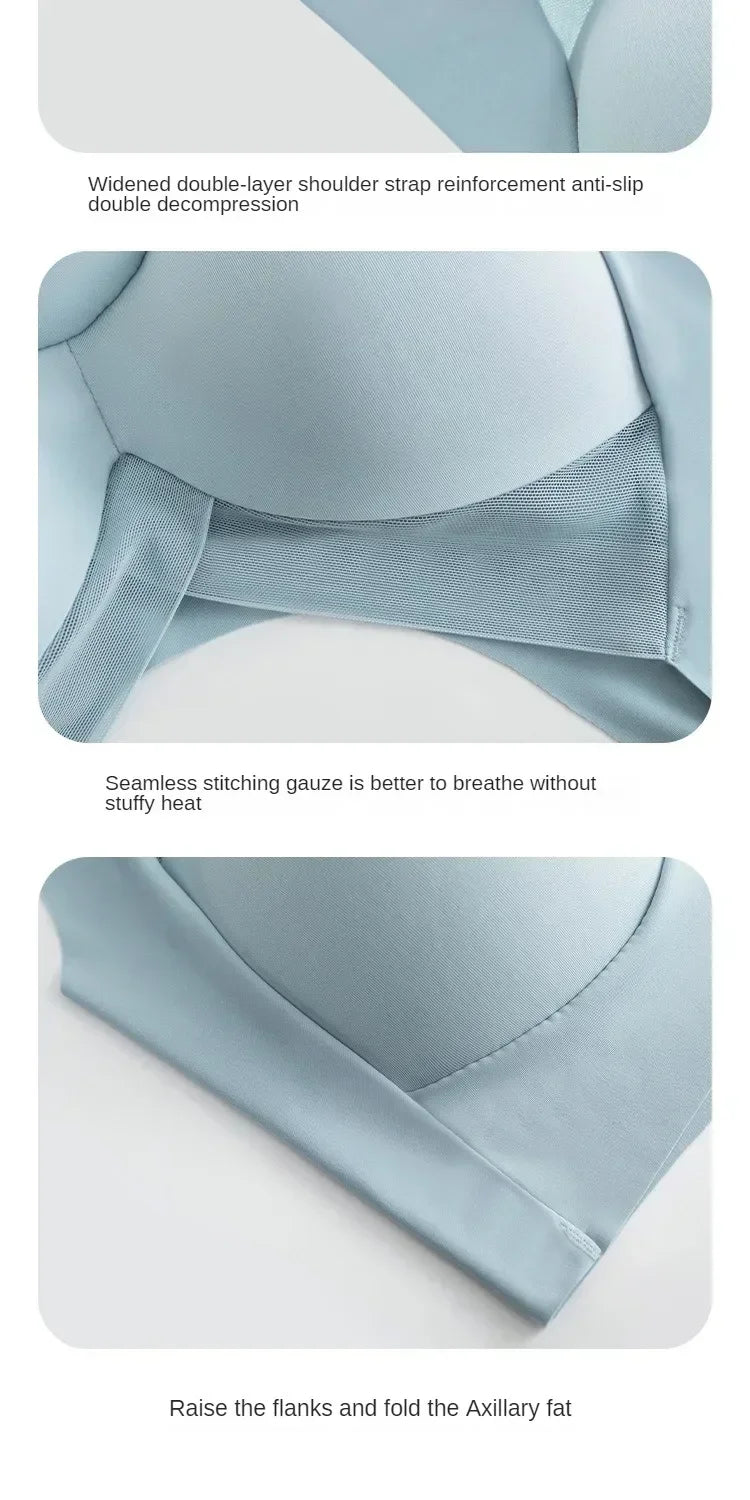 Soft Support Seamless Underwear Comfortable Gathering No Steel Ring Collection Light Thin Breathable Bra Style
