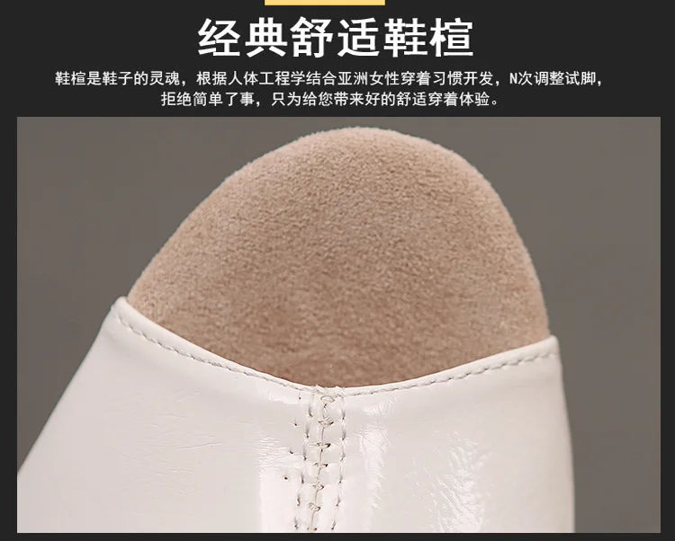 Women's Shoes 2024 High Quality Slip-on Women's Boots Fashion Pleated Office and Career Sexy Pointed Zapatos