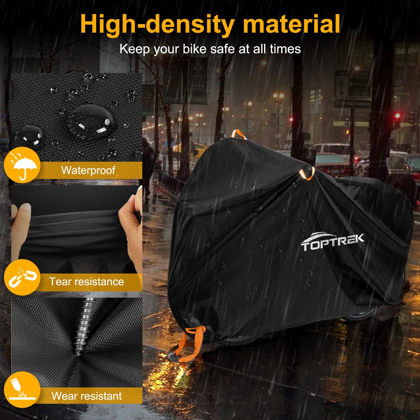 Toptrek Bike Cover Outdoor Storage Waterproof Anti-UV 210D Oxford High Quality Covers for Bicycles Rain Snow Dust Protective