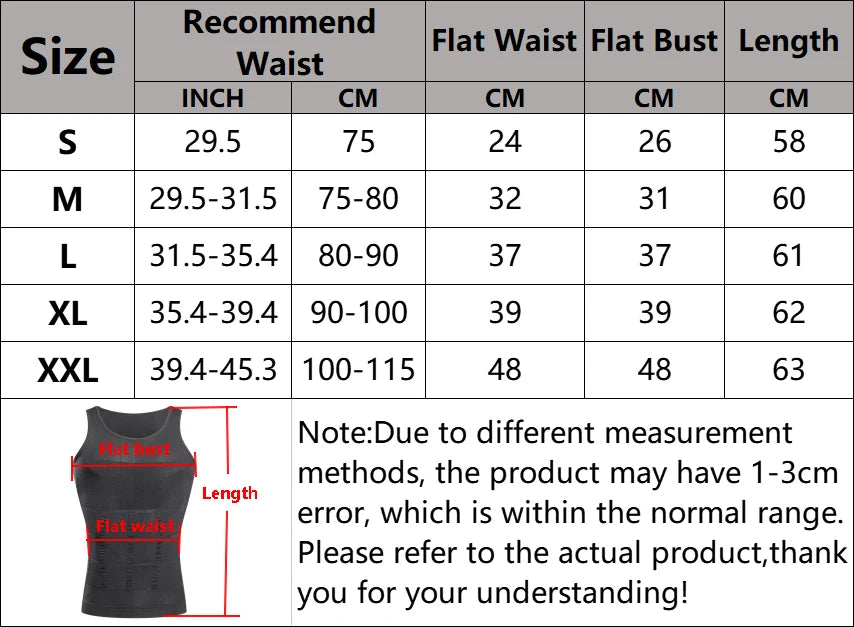 Slimming Vest Men's Slimming Underwear Body Shaper Waist Cincher Corset Men Shaper Vest Body Slimming Tummy Belly Body Shapewear