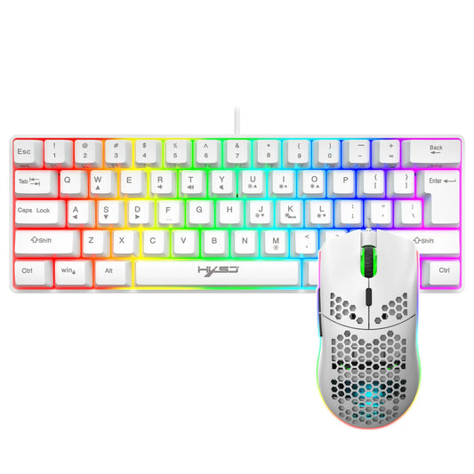 Gaming Keyboard And Mouse Combo,61-key Mini Wired Keyboard RGB Backlit 6400 CPI Mouse, Keyboard And Mouse Gaming For box PC Lapt