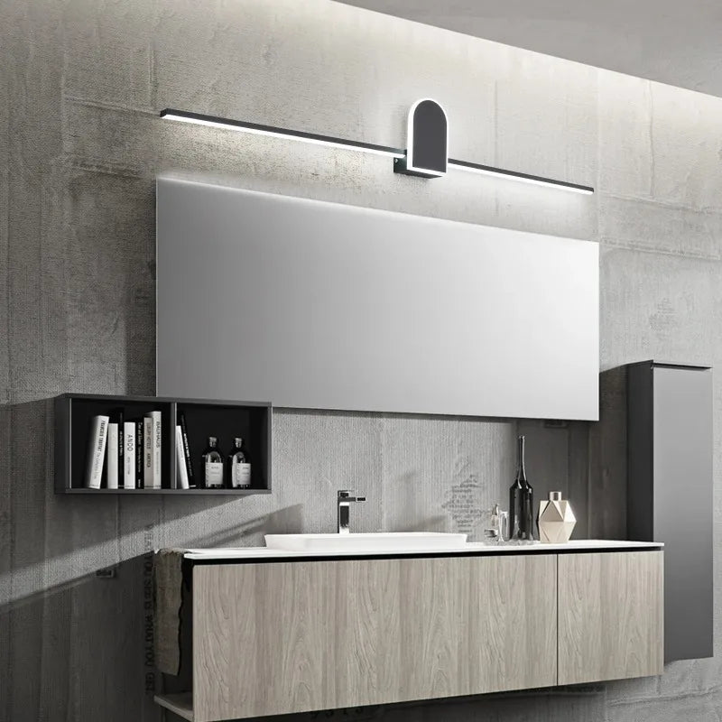 Bathroom Mirror Front Light Modern Led Wall Light Black&White Luminaires Sconce Wall Lamp L70 90 110cm Bathroom Lamp
