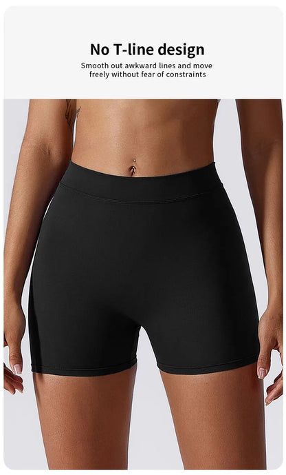 Women's Sexy Stretch Yoga Shorts With Hip Lifting And Abdominal Tightening Tight Fitness Wearing Running Pants Externally